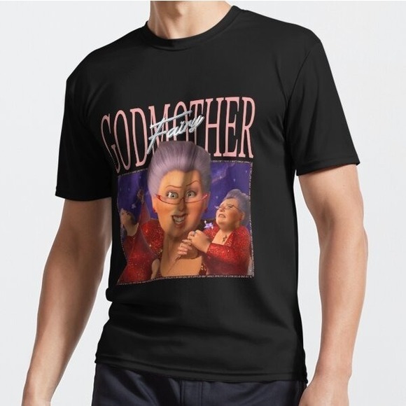 Fairy Godmother Retro Hip Hop T Shirt Active T-Shirt - Picture 1 of 4